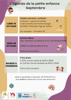 L'agenda de Septembre de la petite enfance