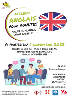 Reprise de l'atelier Anglais pour adultes
