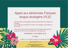 Appel aux b&eacute;n&eacute;voles Fran&ccedil;ais langue &eacute;trang&egrave;re (FLE)