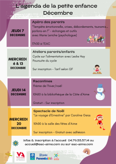 Petite enfance - Agenda d&eacute;cembre
