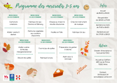 Programme des 3-5 ans des mercredis de novembre &amp; d&eacute;cembre