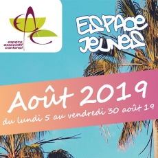 Programme Ao&ucirc;t 2019 - Espace Jeunes