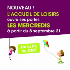 L'accueil de loisirs ouvre les mercredis